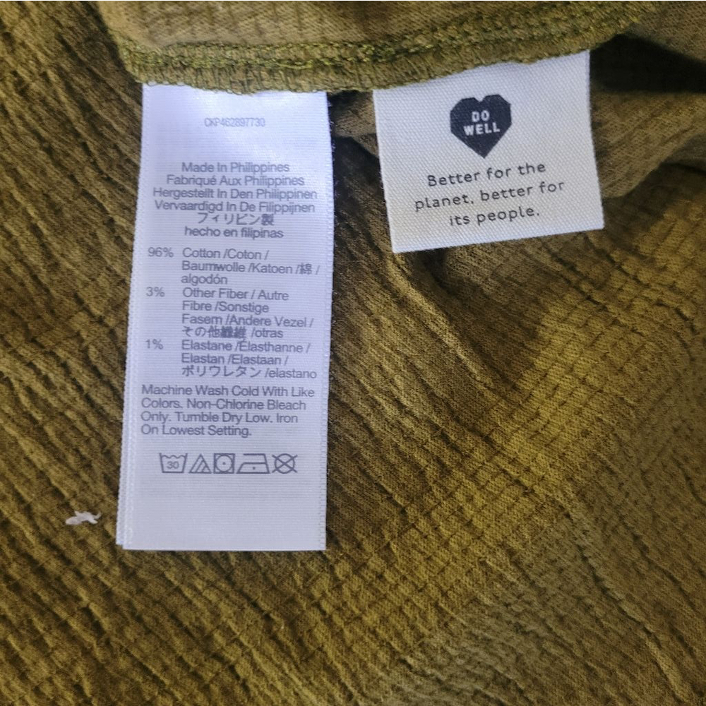 Madewell Knit Lightspun Olive Ruched-Front Crop Top Size L - Picture 7 of 9